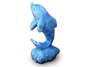 Blue Calcite Curled Tail Dolphin