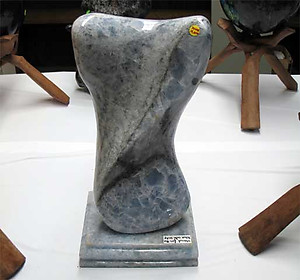 Blue Calcite Abstract Female Sculpture