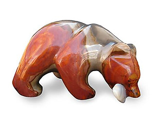 Desert Jasper Bear Eating Fish