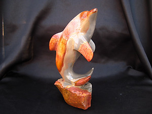 Desert Jasper Dolphin - Curled Tail