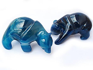 Blue Agate Bear Eating Fish