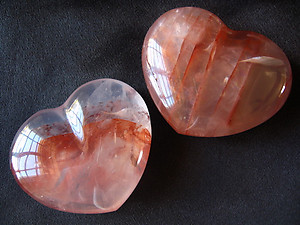 Fire Quartz Decorative Hearts