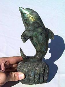 Labradorite Dolphin - Curled Tail