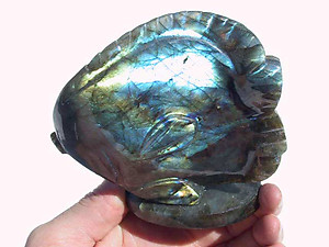 Labradorite Sun Fish Carving