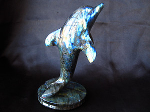 Labradorite Dolphin on Disk