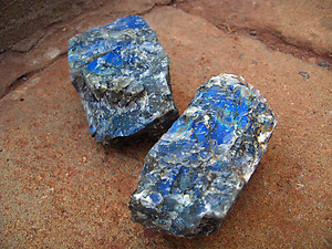 Peacock Blue Labradorite Rough - 5 LB Bag