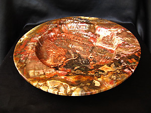 Petrified Wood Plate Fancy Base - 12 inch - 1.80Kg