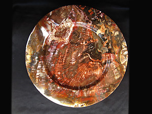 Petrified Wood Plate Fancy Base - 12 inch - 1.80Kg