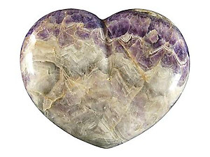 Banded Amethyst Hearts Large 7-8 inch