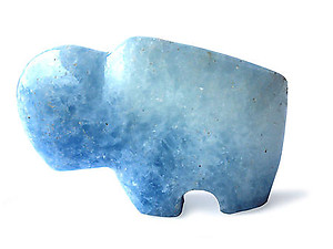 Blue Calcite Fetish Buffalo Carvings