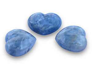 Blue Calcite Decorative Hearts