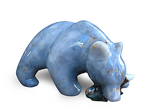 Blue Quartz Bear Eating Fish