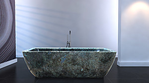 Peacock Blue Labradorite Solid Bathtub