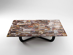 Petrified Wood Table Top - Longitudinal Cut (140 x 83 x 3 cm)