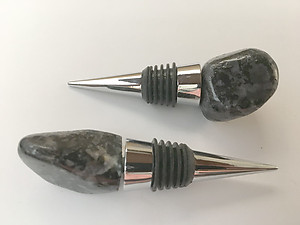 Indigo Gabbro Bottle Stopper - Polished Top