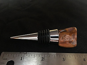 Petrified Wood Bottle Stopper - Polished Top