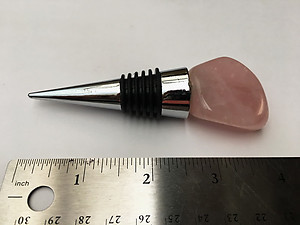 Rose Quartz Bottle Stopper - Polished Top