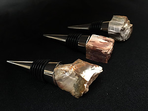 Petrified Wood Bottle Stopper - Rough Top