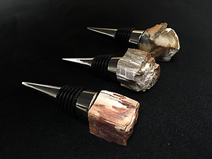 Petrified Wood Bottle Stopper - Rough Top