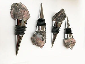 Rough Rhodonite Bottle Stopper