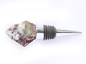 Ruby Tourmaline Bottle Stoppers - Rough Top