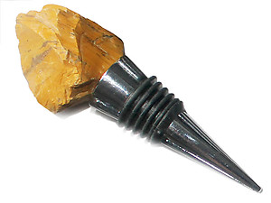 Yellow Jasper Bottle Stoppers - Rough Top