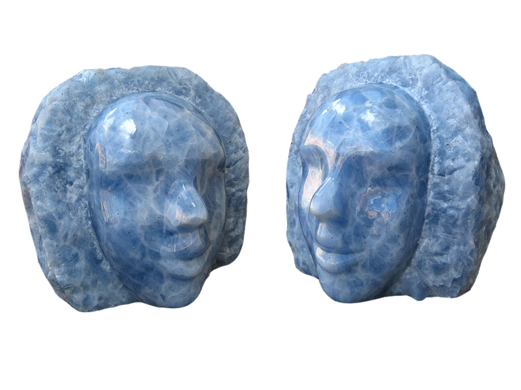Blue Calcite Face