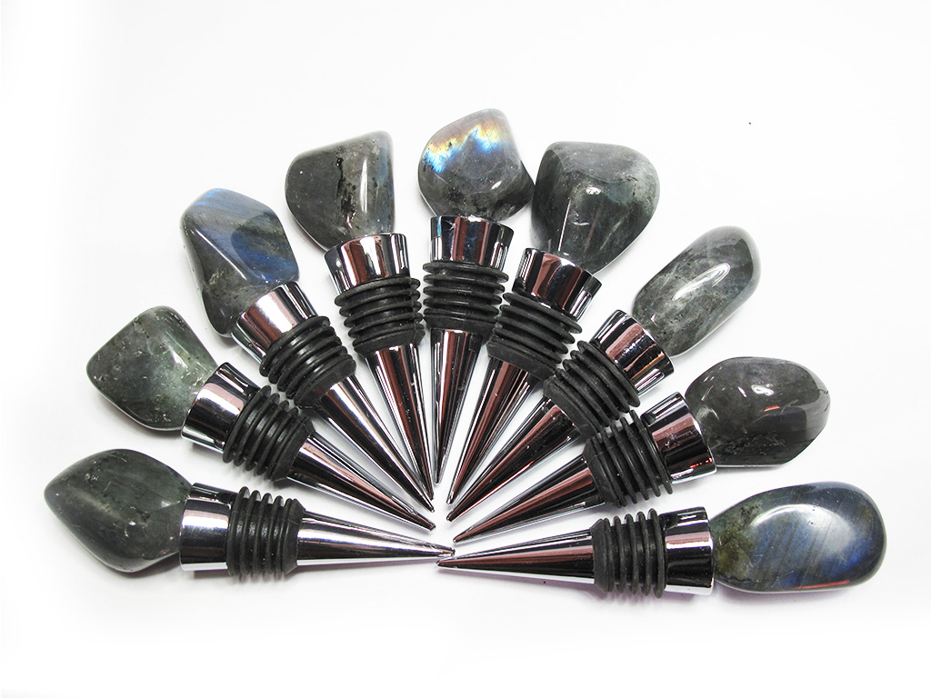 Labradorite Bottle Stopper Polished Top