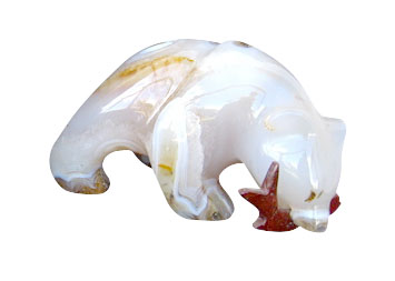 Agate Bear Eating Fish