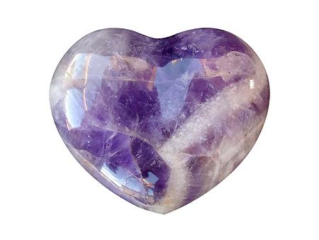Banded Amethyst Decorative Heart