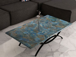 Neon Blue Apatite Table Top (140 x 83 x 3 cm)