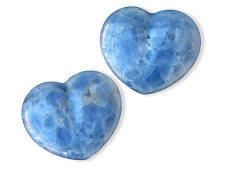 Blue Calcite Hearts 6 inch