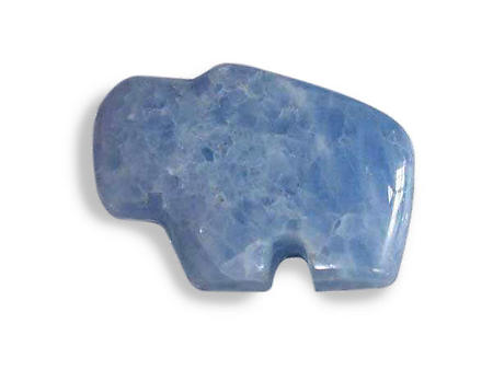 Blue Calcite Fetish Buffalo Carvings
