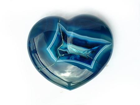 Blue Agate Heart - Large - 7-8 inch