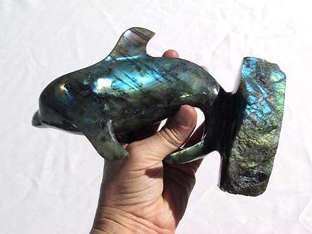 Labradorite Dolphin - Curled Tail