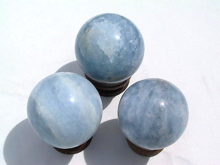 Blue Calcite Spheres 50-65 mm
