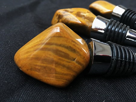 Yellow Jasper Bottle Stoppers - Polished Top
