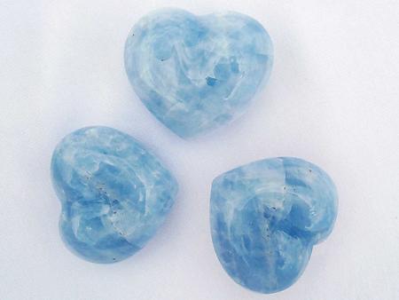 Blue Calcite Decorative Hearts