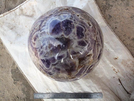 Amethyst Banded Large Sphere - 31 cm