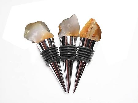 Agate Bottle Stoppers - Rough Top